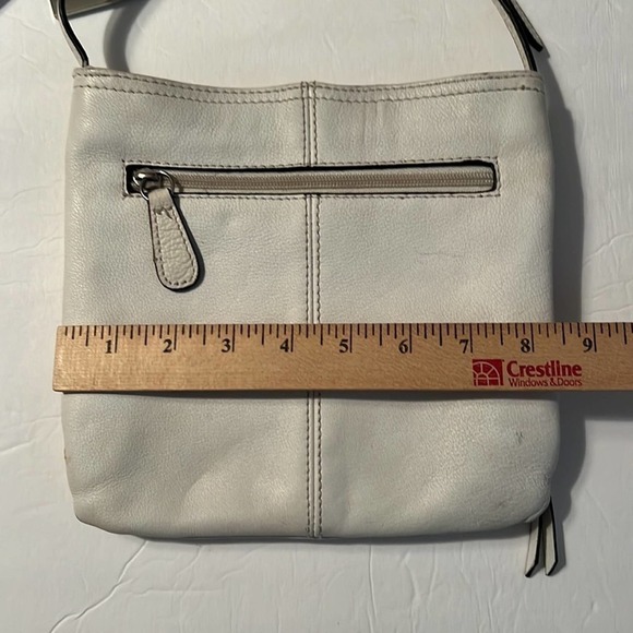 Franco Sarto white leather crossbody zip closure and pockets adjustable strap - Picture 11 of 16